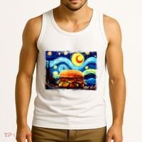 Love Hamburger Food Burger Van Gogh Tank Top thumb 3