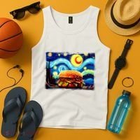 Love Hamburger Food Burger Van Gogh Tank Top thumb 4