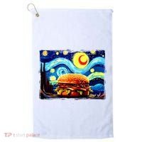 Love Hamburger Food Burger Van Gogh Golf Towel thumb 0