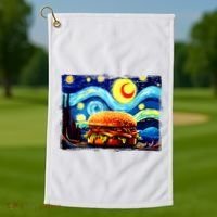 Love Hamburger Food Burger Van Gogh Golf Towel thumb 1
