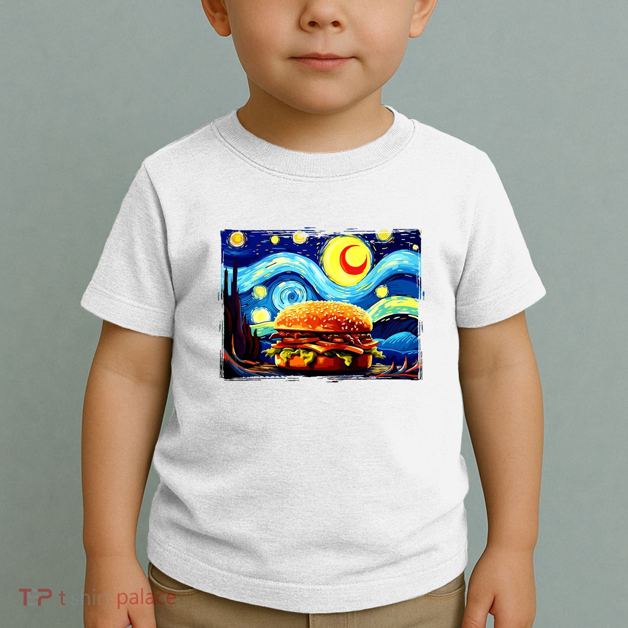 Love Hamburger Food Burger Van Gogh Toddler T-Shirt