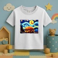 Love Hamburger Food Burger Van Gogh Toddler T-Shirt thumb 3