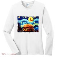 Love Hamburger Food Burger Van Gogh Women's Long Sleeve Shirt thumb 0