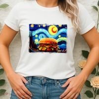 Love Hamburger Food Burger Van Gogh Women's T-Shirt thumb 2