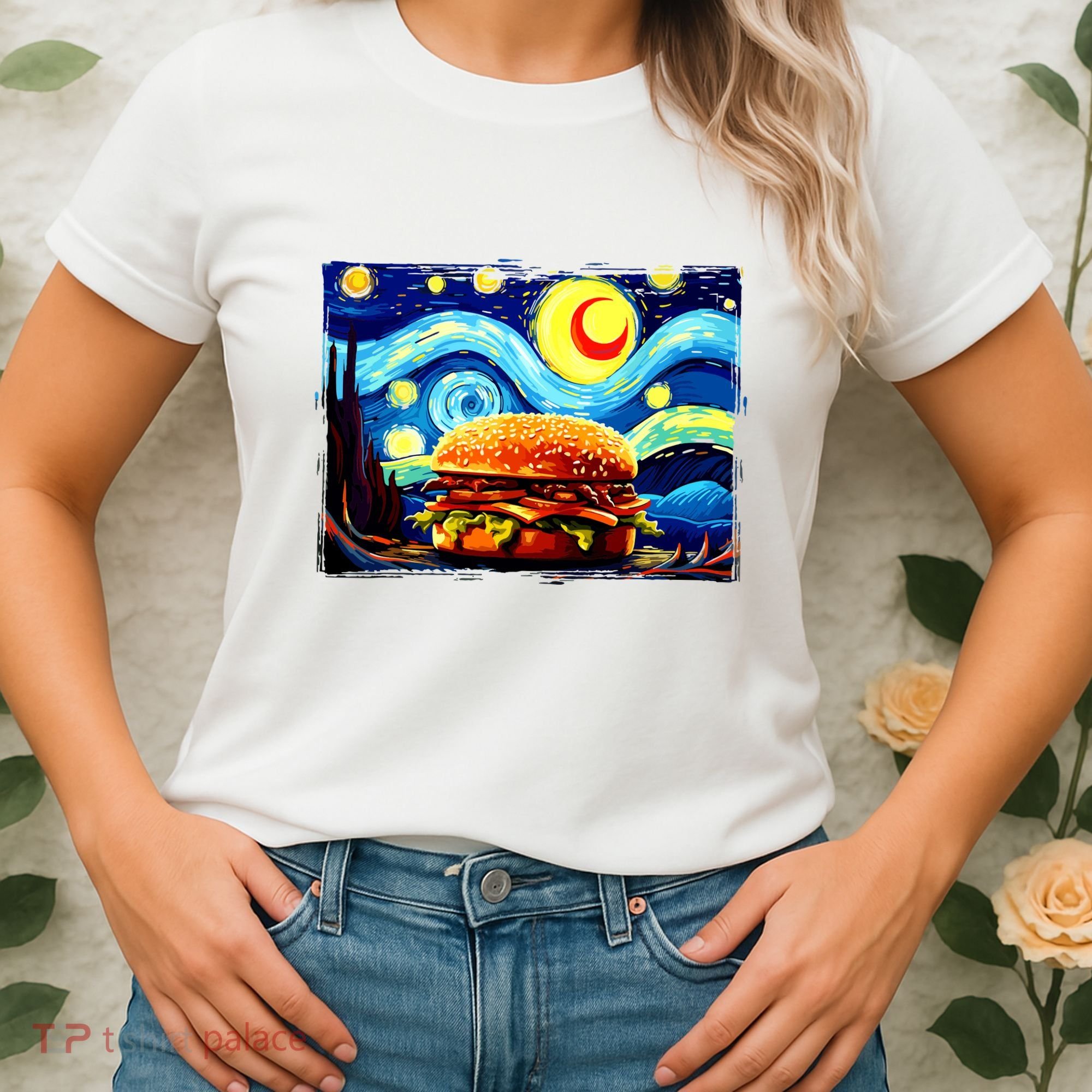 Love Hamburger Food Burger Van Gogh Women's T-Shirt