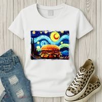 Love Hamburger Food Burger Van Gogh Women's T-Shirt thumb 3