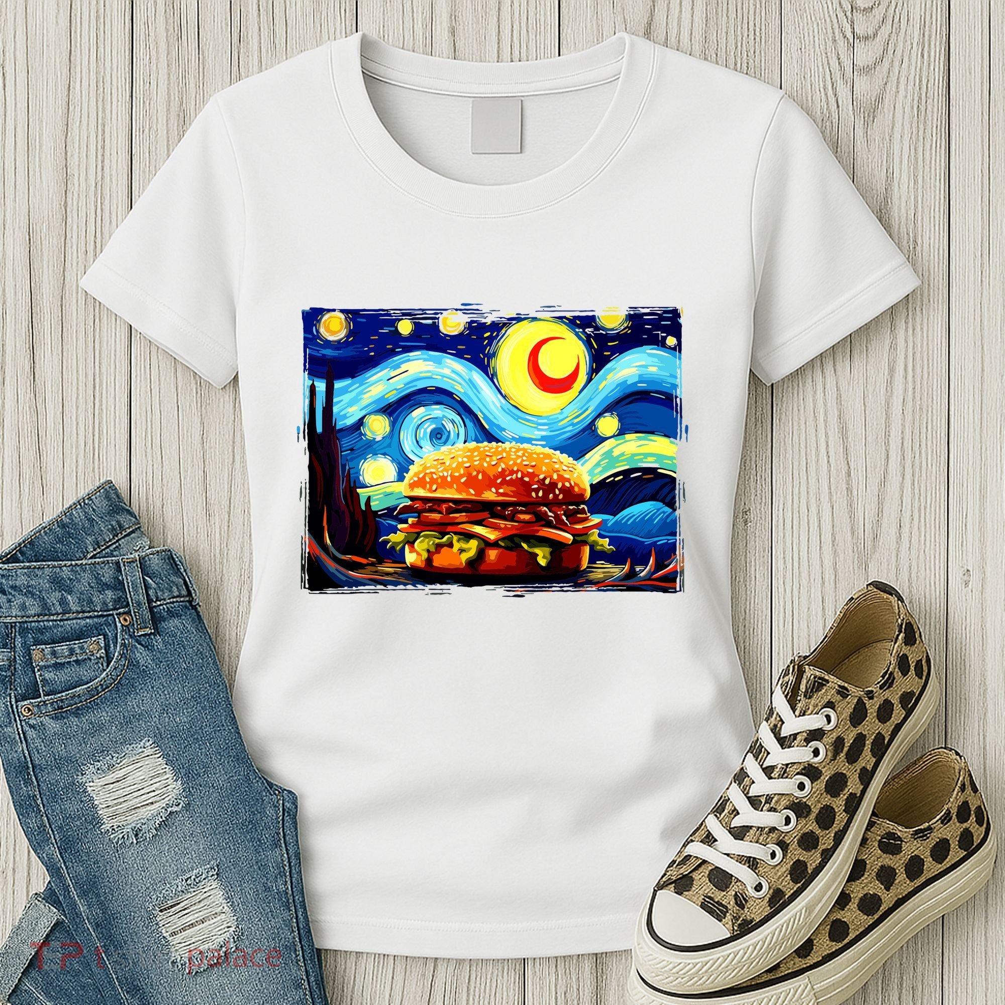 Love Hamburger Food Burger Van Gogh Women's T-Shirt
