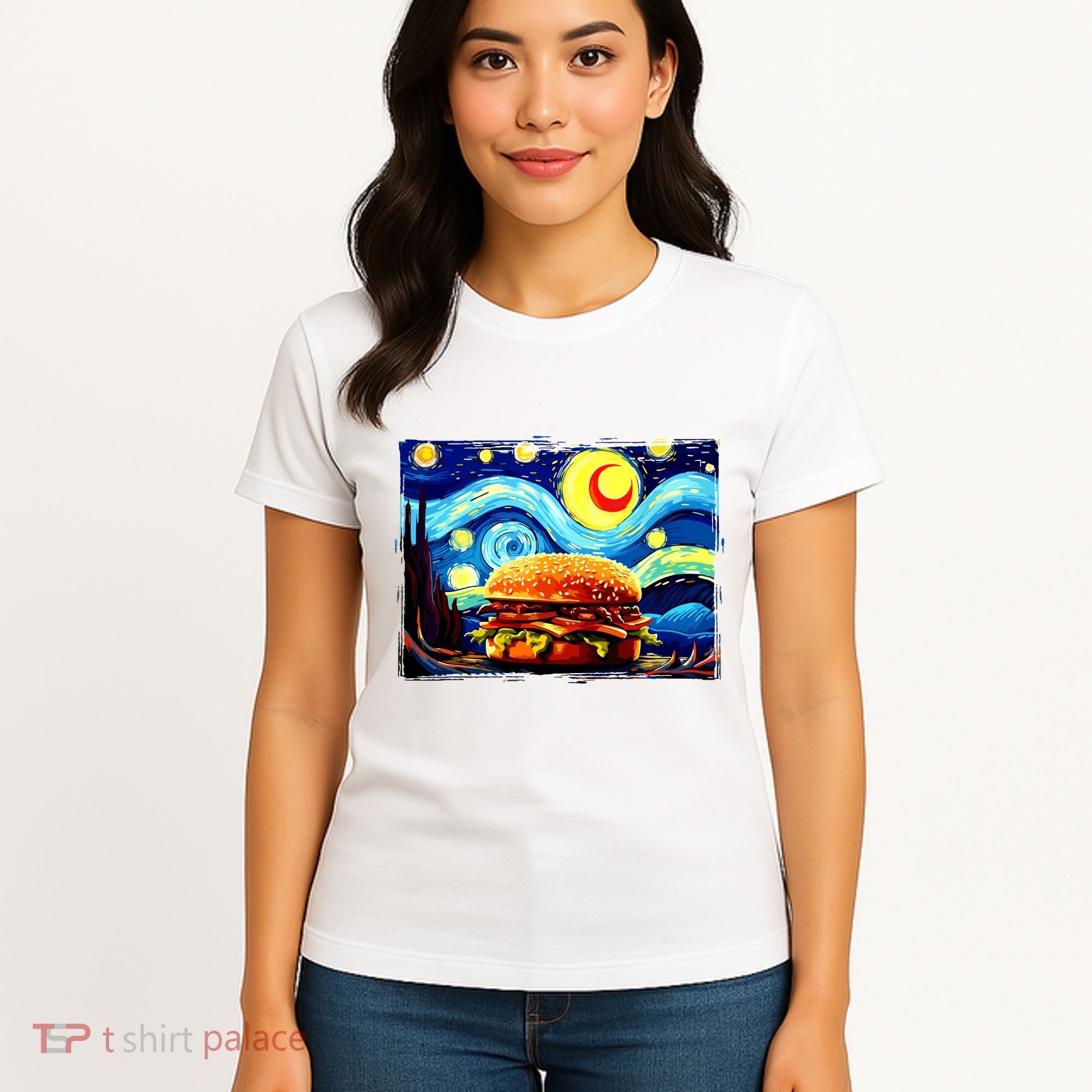 Love Hamburger Food Burger Van Gogh Women's T-Shirt