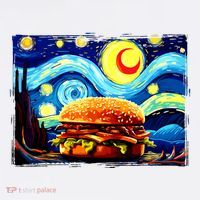 Love Hamburger Food Burger Van Gogh Kids Sweatshirt thumb 2