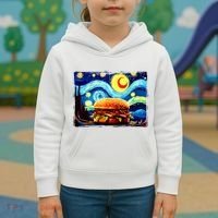 Love Hamburger Food Burger Van Gogh Kids Hoodie thumb 3
