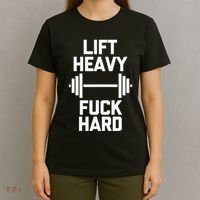 Lift Heavy Fuck Hard Cool Funny Weightlifting Workout Gym T-Shirt thumb 4