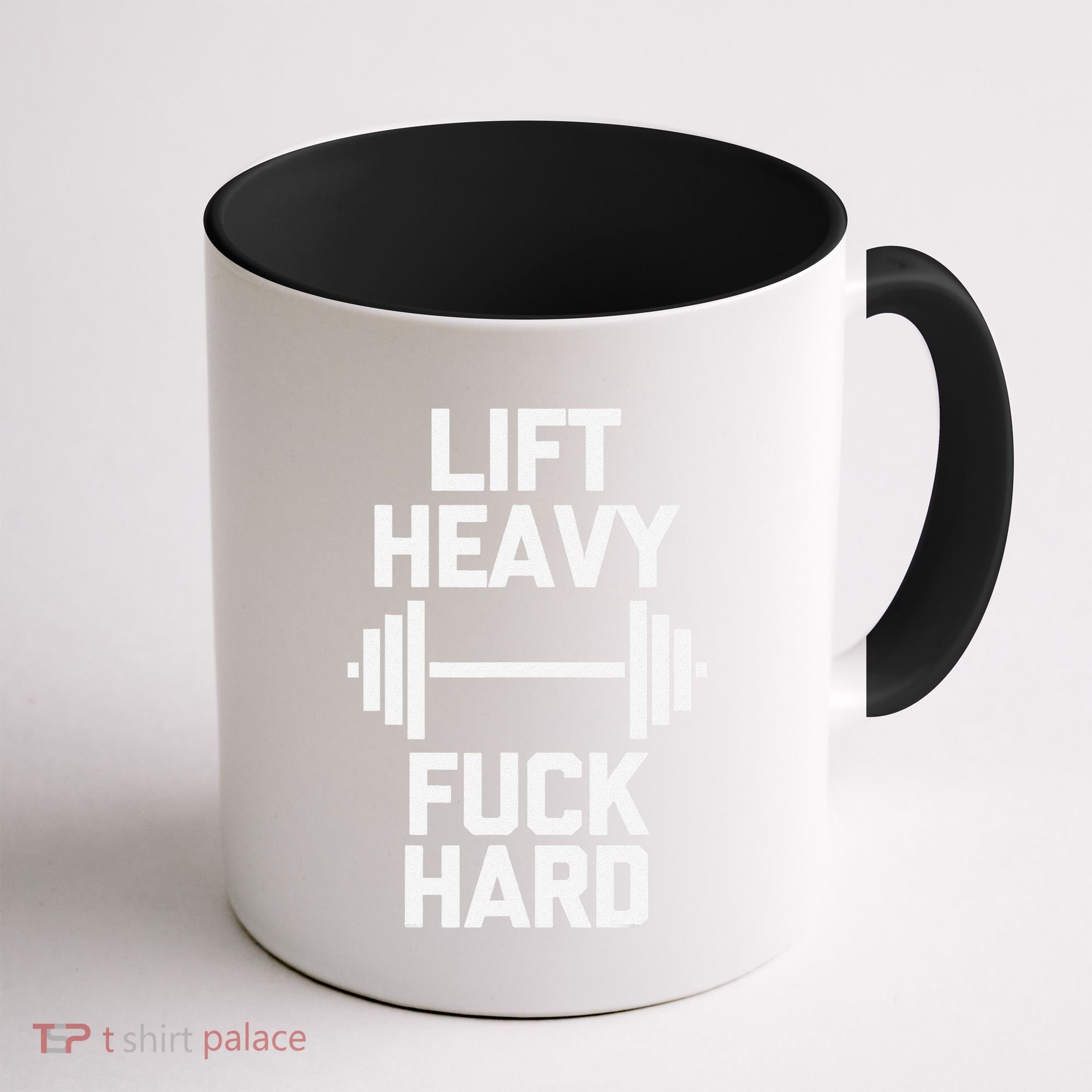 Lift Heavy Fuck Hard Cool Funny Weightlifting Workout Gym Coffee Mug