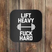 Lift Heavy Fuck Hard Cool Funny Weightlifting Workout Gym Coaster thumb 0