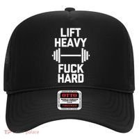 Lift Heavy Fuck Hard Cool Funny Weightlifting Workout Gym Hat thumb 0