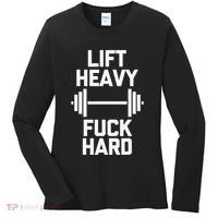 Lift Heavy Fuck Hard Cool Funny Weightlifting Workout Gym Women's Long Sleeve Shirt thumb 0