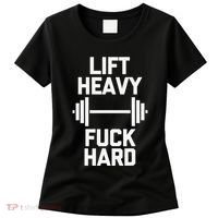 Lift Heavy Fuck Hard Cool Funny Weightlifting Workout Gym Women's T-Shirt thumb 0