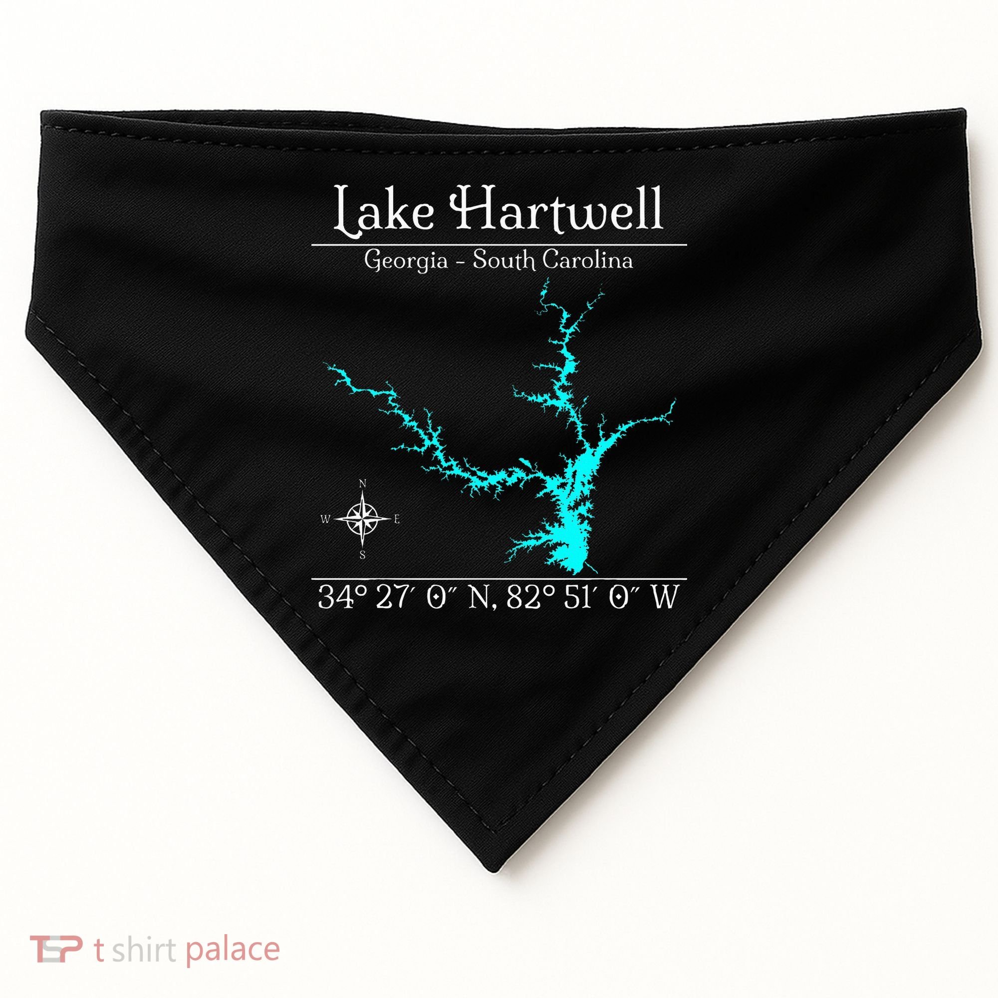 Lake Hartwell Georgia South Carolina USA-Made Doggie Bandana