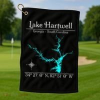 Lake Hartwell Georgia South Carolina Golf Towel thumb 1