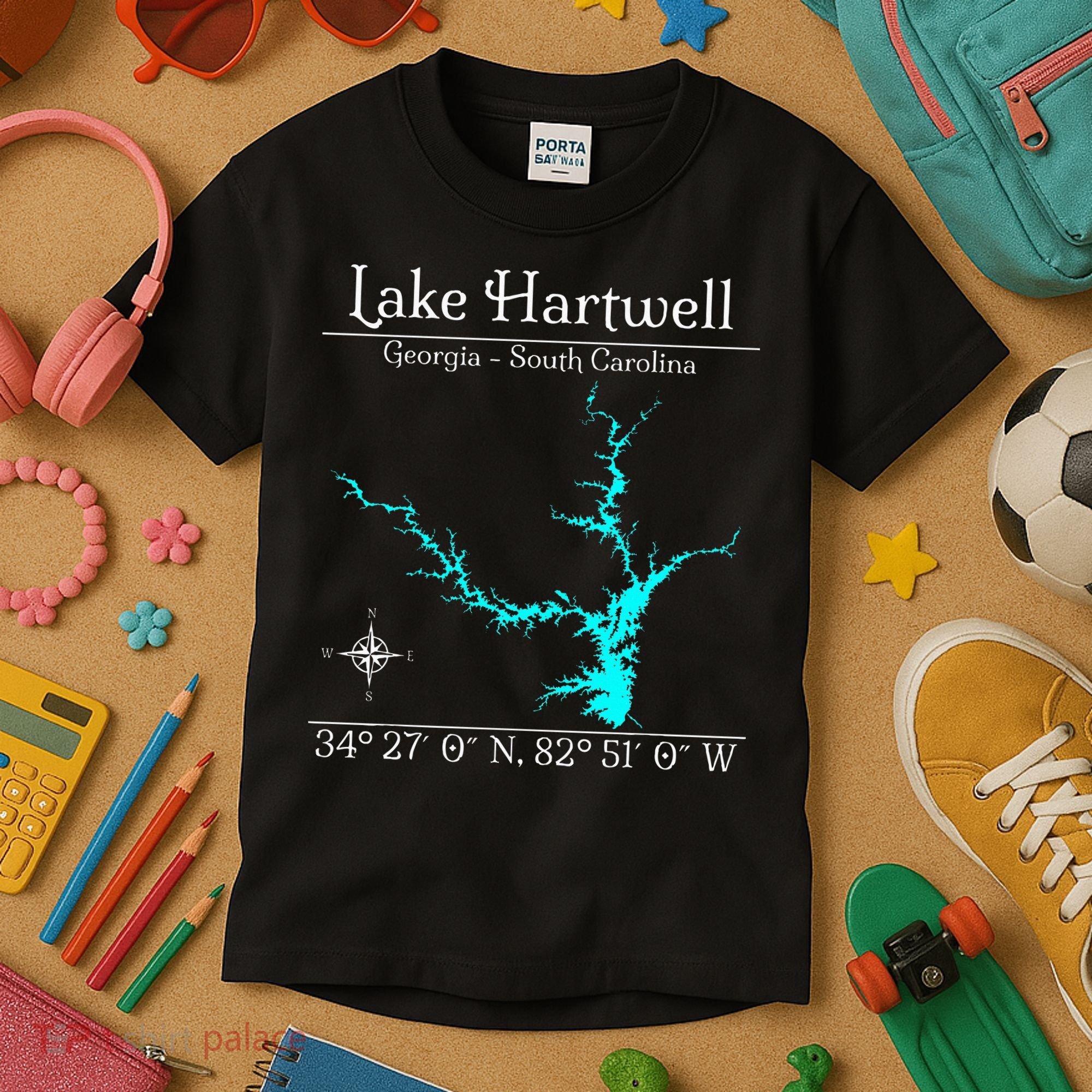 Lake Hartwell Georgia South Carolina Kids T-Shirt