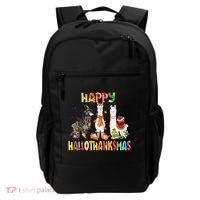 Llama Happy Hallothanksmas Halloween Thanksgiving Xmas Backpack thumb 0
