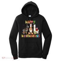 Llama Happy Hallothanksmas Halloween Thanksgiving Xmas Women's Hoodie thumb 0