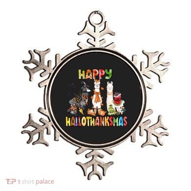 Llama Happy Hallothanksmas Halloween Thanksgiving Xmas Ornament