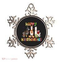 Llama Happy Hallothanksmas Halloween Thanksgiving Xmas Ornament thumb 0
