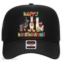 Llama Happy Hallothanksmas Halloween Thanksgiving Xmas Hat thumb 0