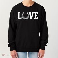 Love Horseshoe Horse Horseback Riding Lover Cow Gift Women's Sweatshirt thumb 0