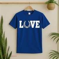 Love Horseshoe Horse Horseback Riding Lover Cow Gift T-Shirt thumb 2