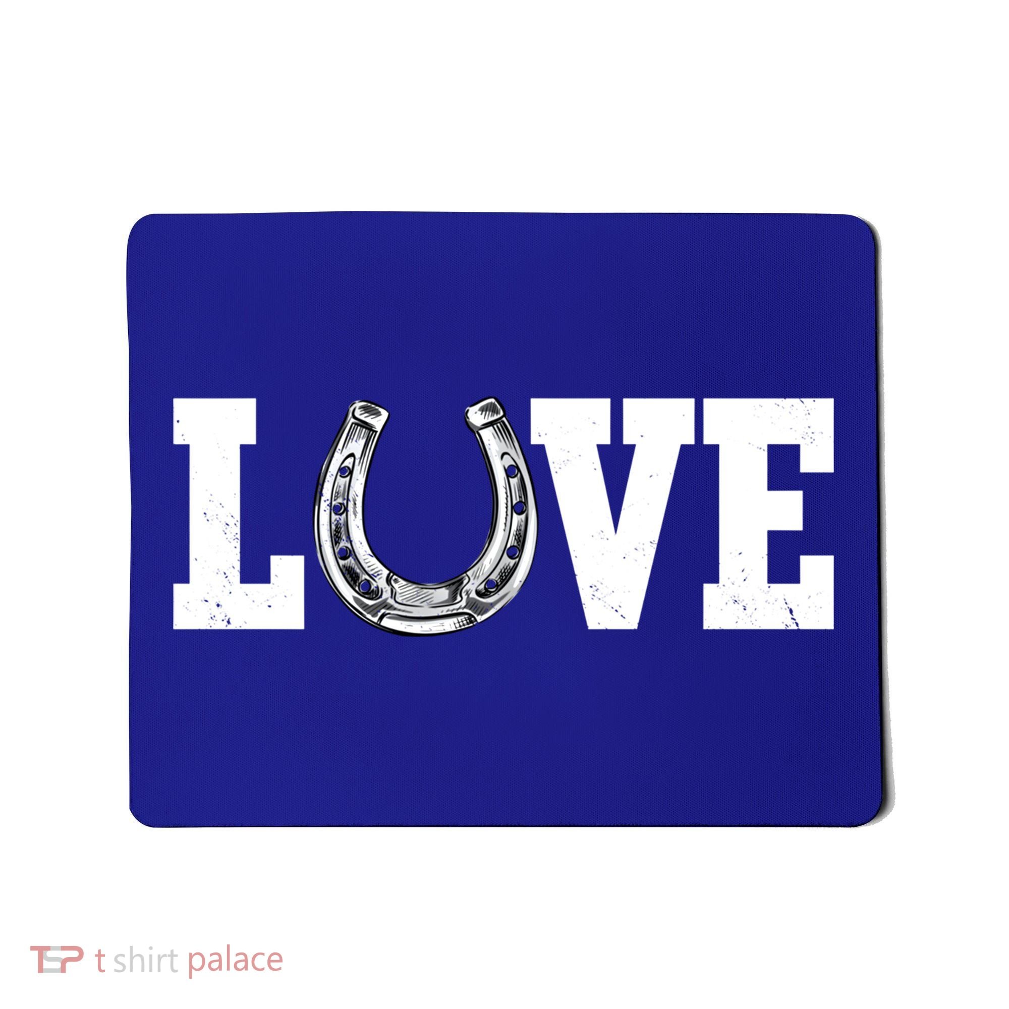 Love Horseshoe Horse Horseback Riding Lover Cow Gift Mousepad