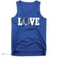 Love Horseshoe Horse Horseback Riding Lover Cow Gift Tank Top thumb 0