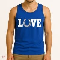 Love Horseshoe Horse Horseback Riding Lover Cow Gift Tank Top thumb 3