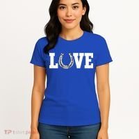 Love Horseshoe Horse Horseback Riding Lover Cow Gift Women's T-Shirt thumb 4