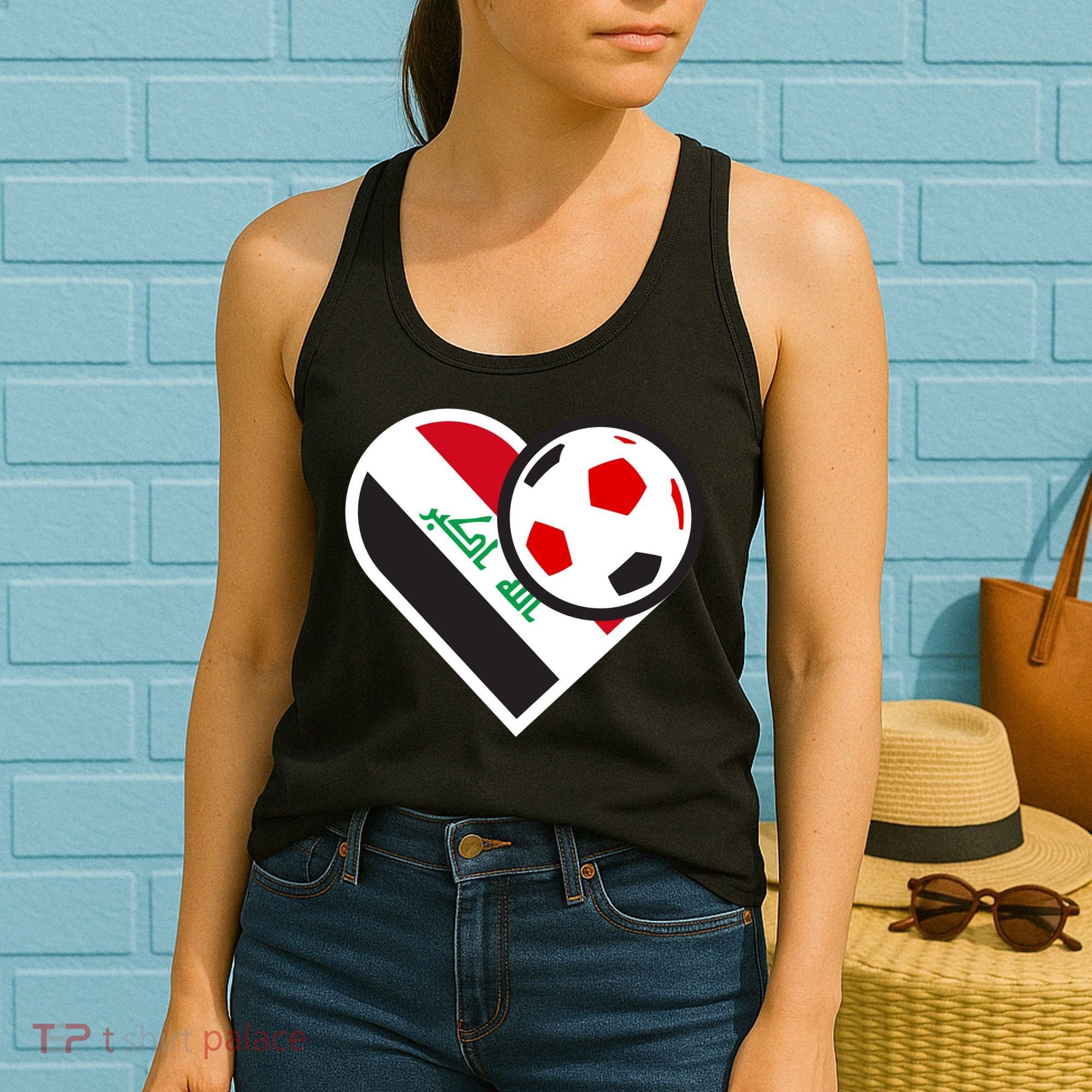 Love Heart Iraqi Futbol Soccer Team Women's Tank Top