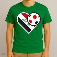 Love Heart Iraqi Futbol Soccer Team T-Shirt thumb 3