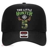Little Hunter Is 5 Birthday Boys 5th Birthday Deer Hunter Hat thumb 0