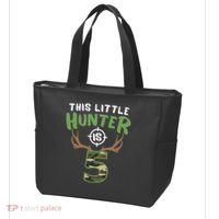 Little Hunter Is 5 Birthday Boys 5th Birthday Deer Hunter Tote Bag thumb 3