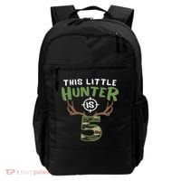 Little Hunter Is 5 Birthday 5th Birthday Deer Hunter Backpack thumb 0