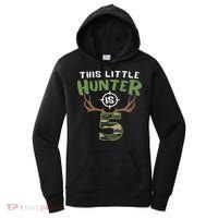 Little Hunter Is 5 Birthday 5th Birthday Deer Hunter Women's Hoodie thumb 0