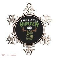 Little Hunter Is 5 Birthday 5th Birthday Deer Hunter Ornament thumb 0