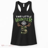 Little Hunter Is 5 Birthday 5th Birthday Deer Hunter Women's Tank Top thumb 0