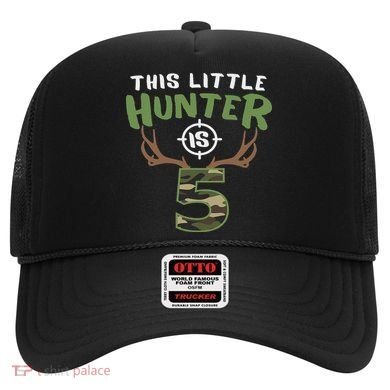 Little Hunter Is 5 Birthday 5th Birthday Deer Hunter Hat