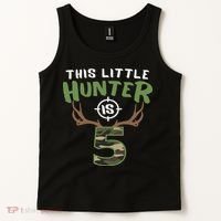 Little Hunter Is 5 Birthday 5th Birthday Deer Hunter Tank Top thumb 2