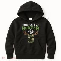 Little Hunter Is 5 Birthday 5th Birthday Deer Hunter Kids Hoodie thumb 0