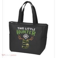 Little Hunter Is 5 Birthday 5th Birthday Deer Hunter Tote Bag thumb 3