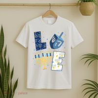 Love Hanukkah Jewish Festive Holiday T-Shirt thumb 2