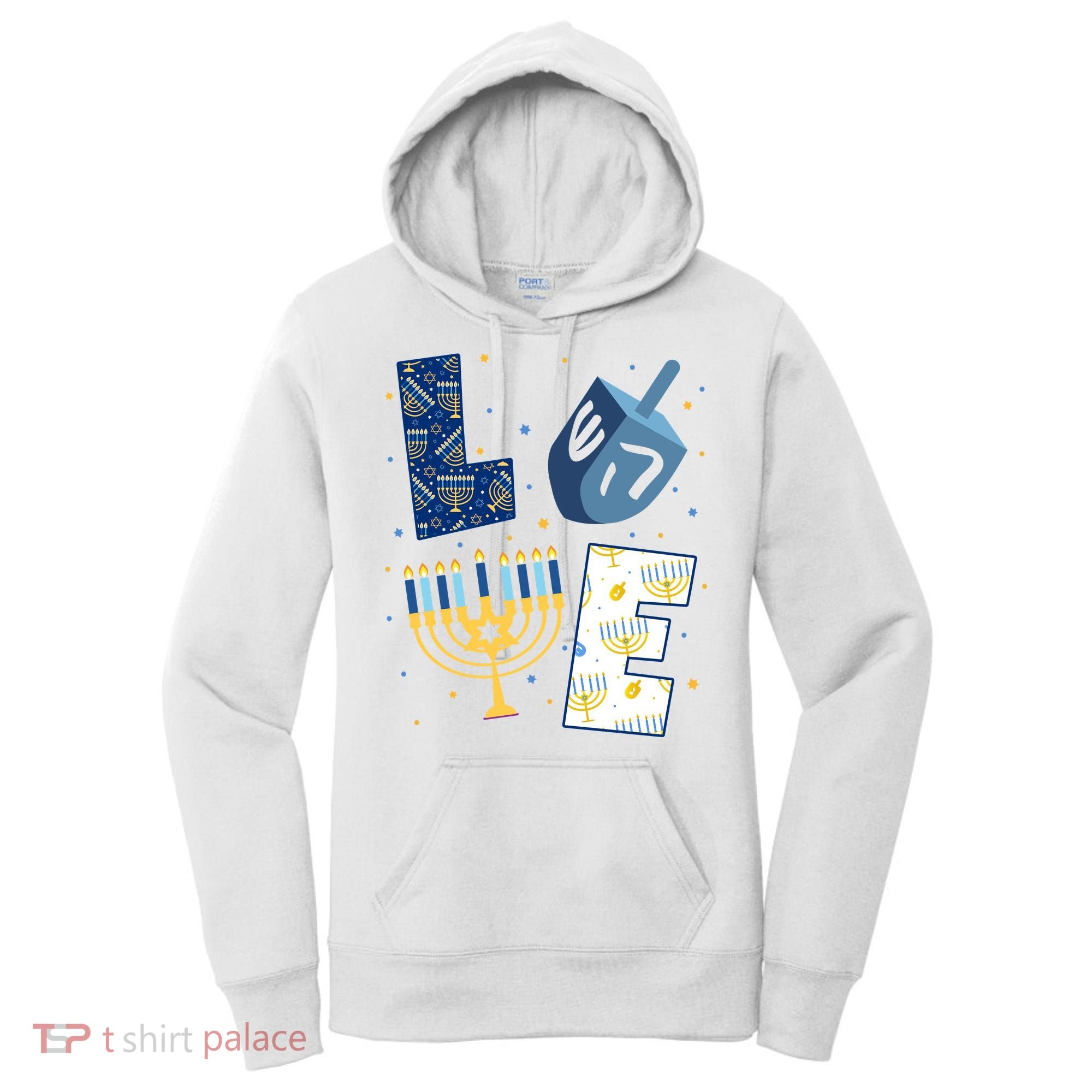 Love Hanukkah Jewish Festive Holiday Women's Hoodie