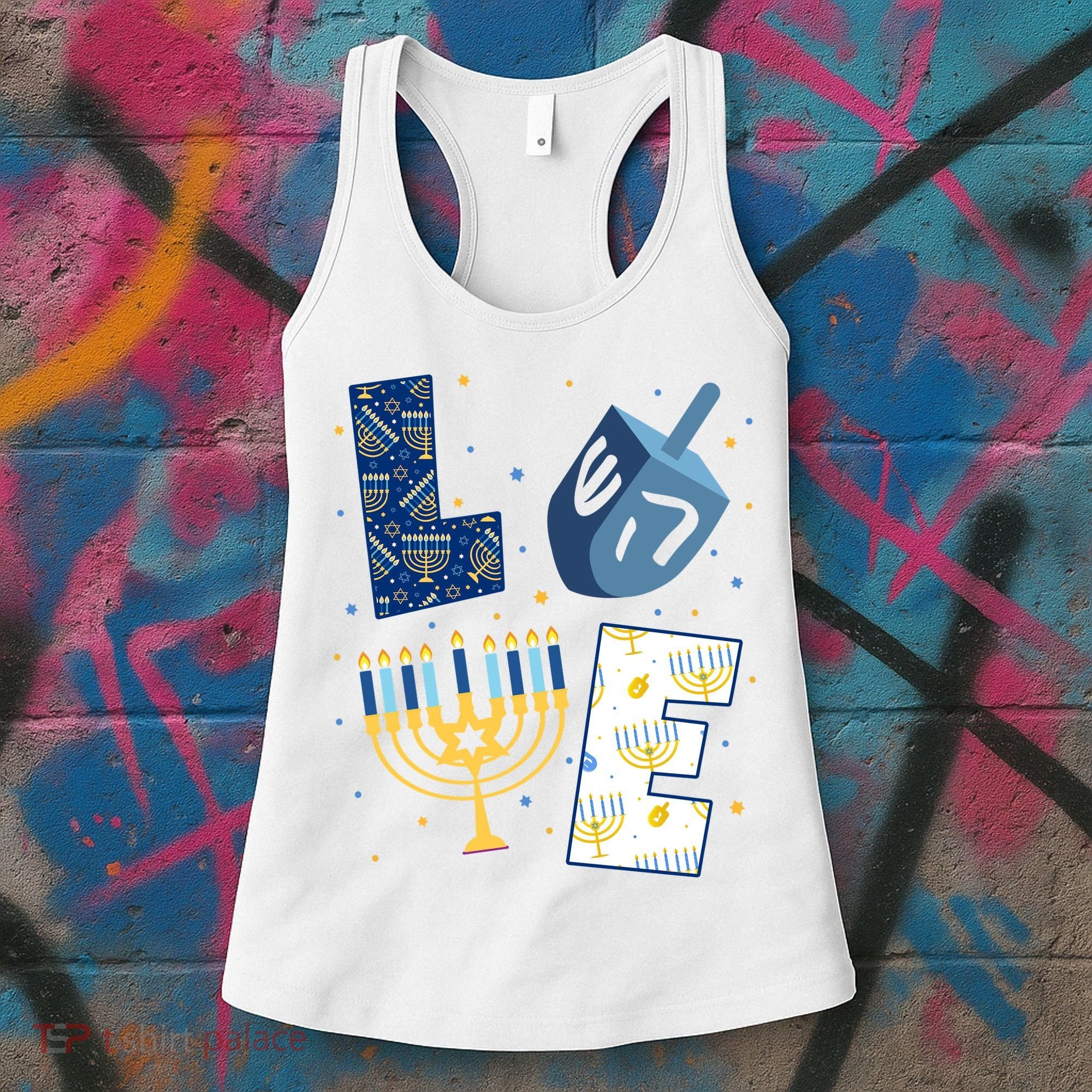Love Hanukkah Jewish Festive Holiday Women's Tank Top