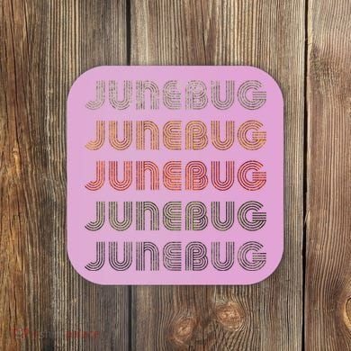 Love Heart Junebug Grunge Style Black Junebug Coaster